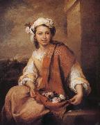 A girl wearing a Rose Bartolome Esteban Murillo